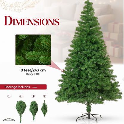 Christmas Tree Artificial Xmas Home Décor & Metal Stand 5Ft 6Ft 7Ft 8Ft Xmas