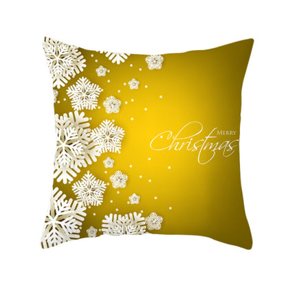 18'' Gold Merry Christmas Cushion Cover Festive Sofa Pillow Case Home Decoration