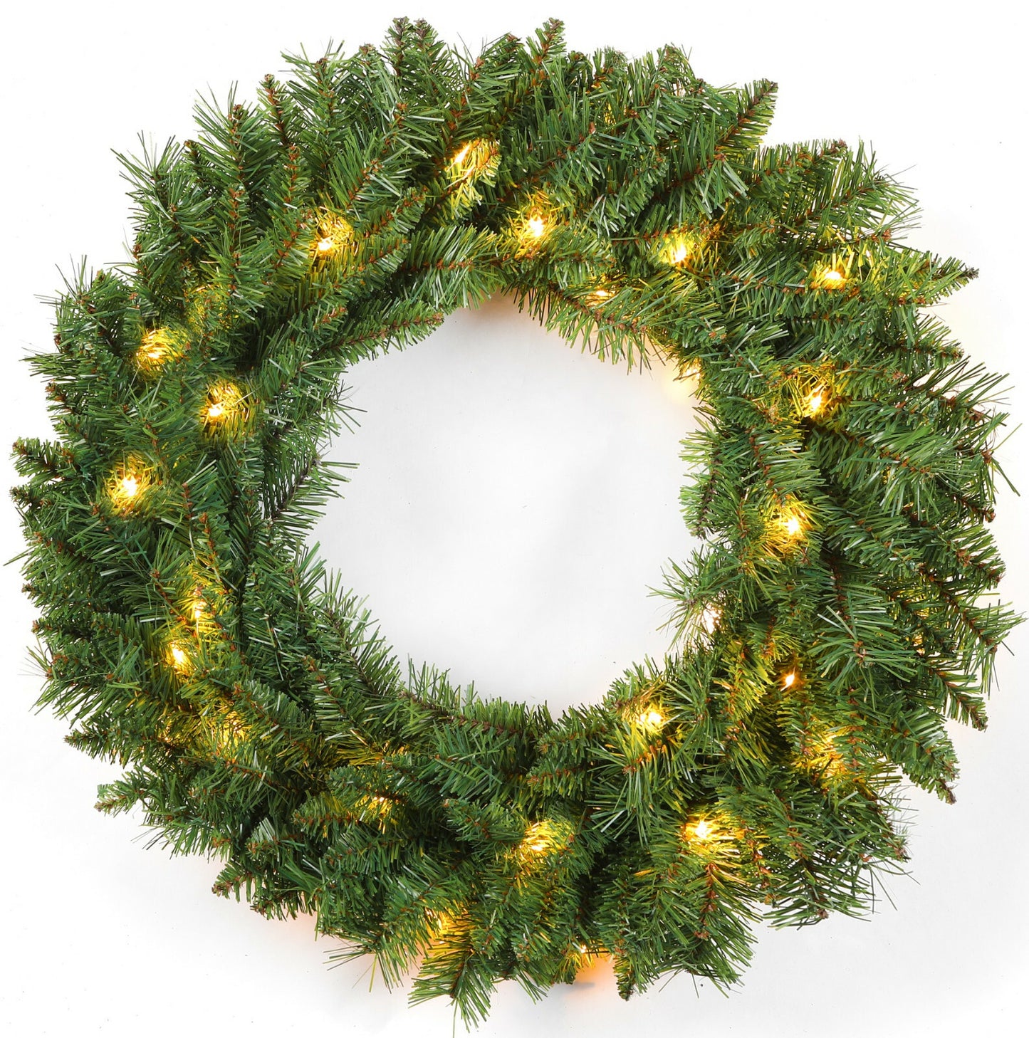 24Inch Christmas Wreath Decorative Christmas with Light Door Winter Pine Cone