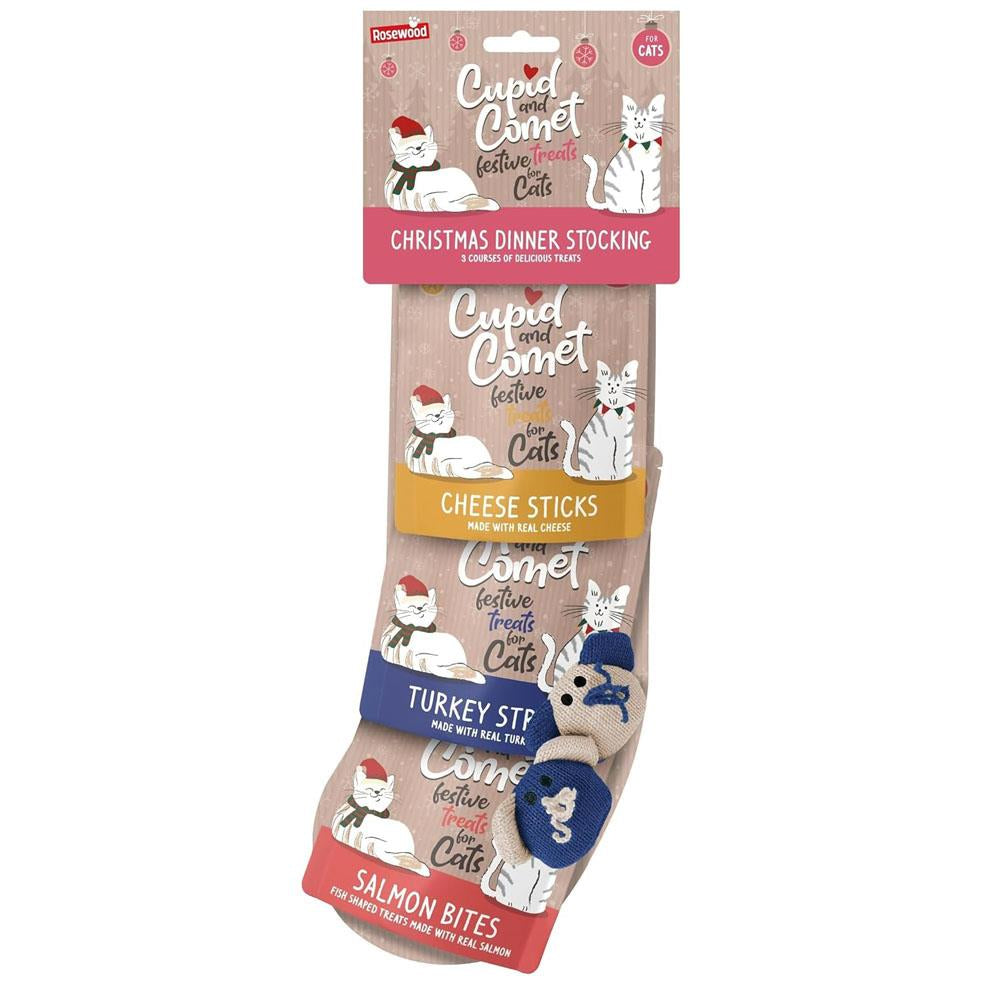 Rosewood Dog & Cat Christmas Stockings with Treats & Toys