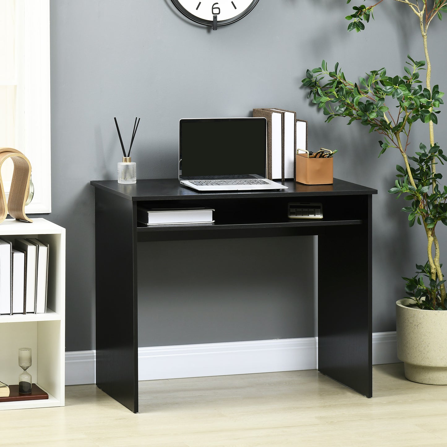 Writing Desk Laptop Table Workstation with Shelf Home Office