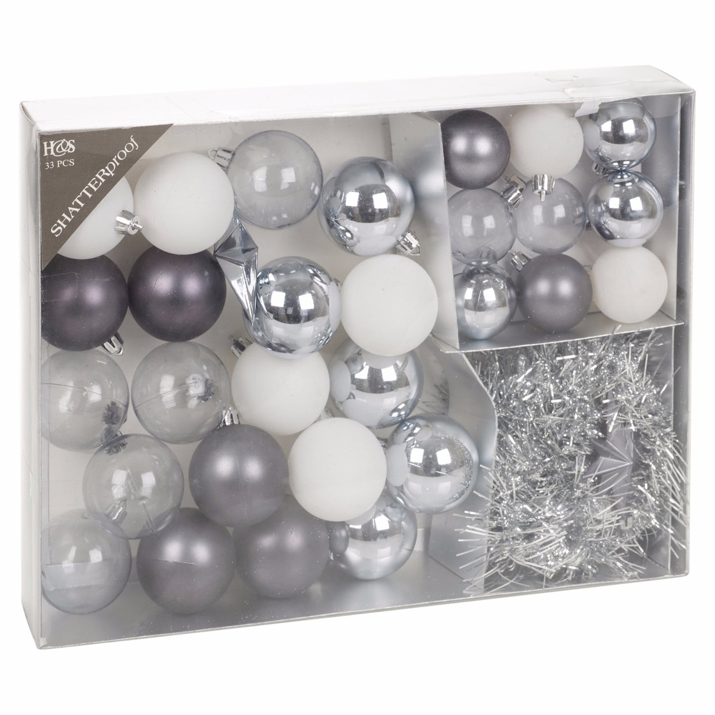 33 Pcs Christmas Tree Decoration Baubles Set Xmas Shatterproof Balls Ornaments