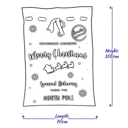 Christmas Sack Jute Bag Drawstring Gift Reusable Present Stocking Storage XL