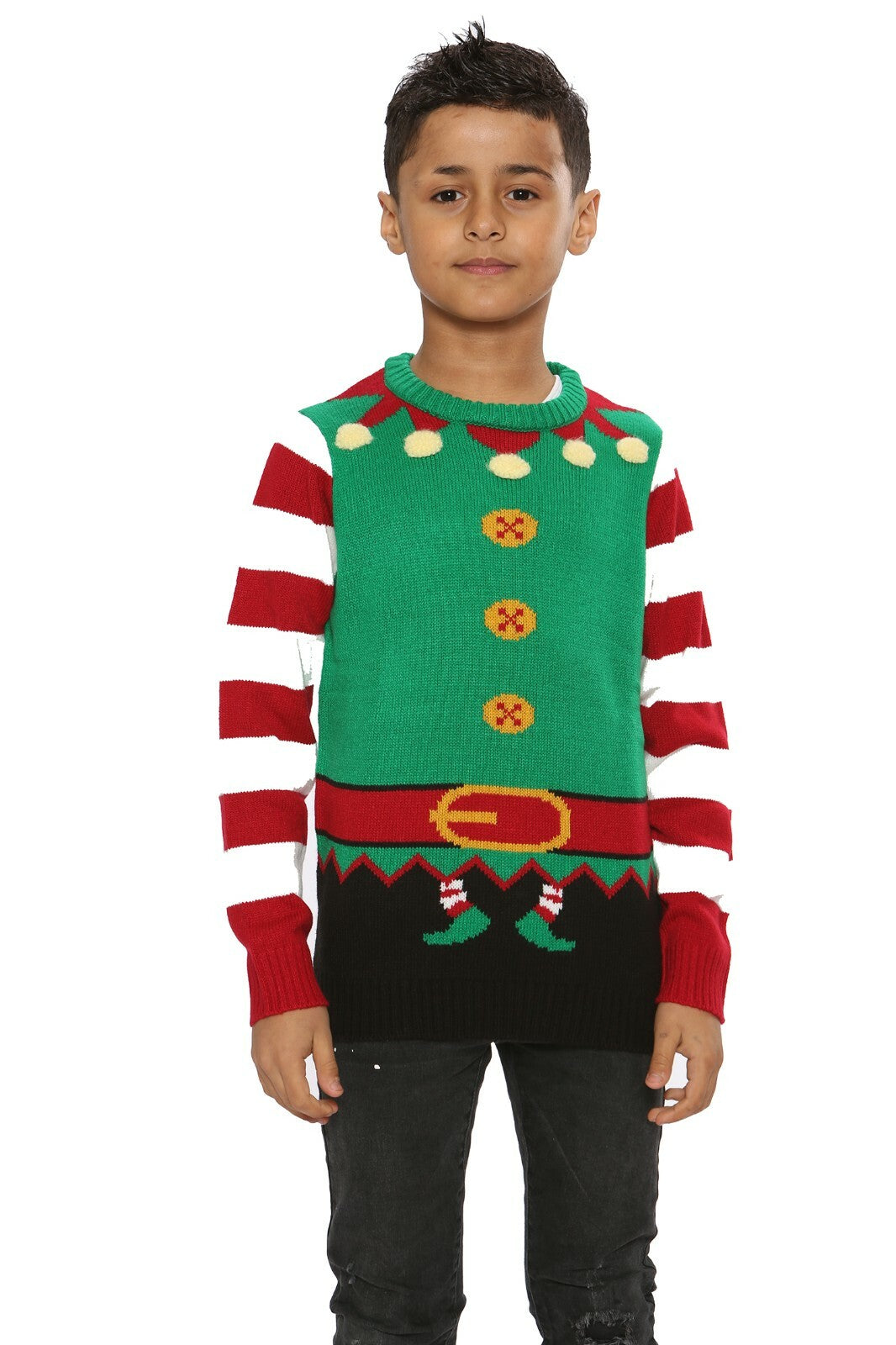 Unisex Kids Boys Girls Christmas Elf Ginger Santa Jumper Xmas Novelty Sweater