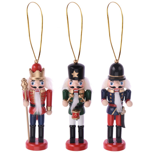 Christmas Nutcracker Soldier 3 Wooden Nut Cracker Xmas Tree Festive Ornament Dec