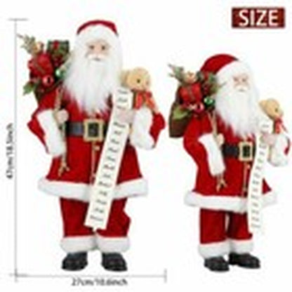 18" Christmas Santa Claus Figure Traditional Standing Xmas Father Home Decors