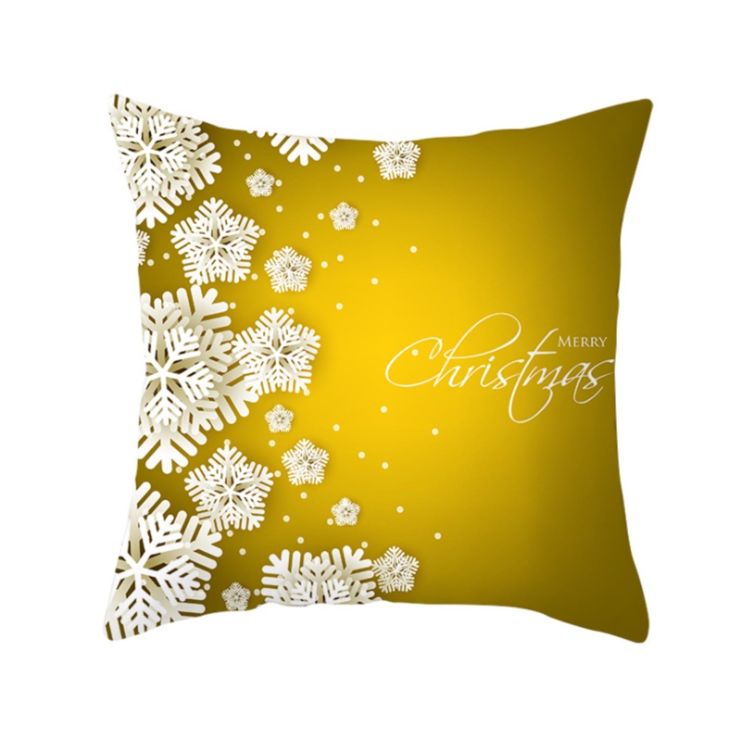 18'' Gold Merry Christmas Cushion Cover Festive Sofa Pillow Case Home Decoration