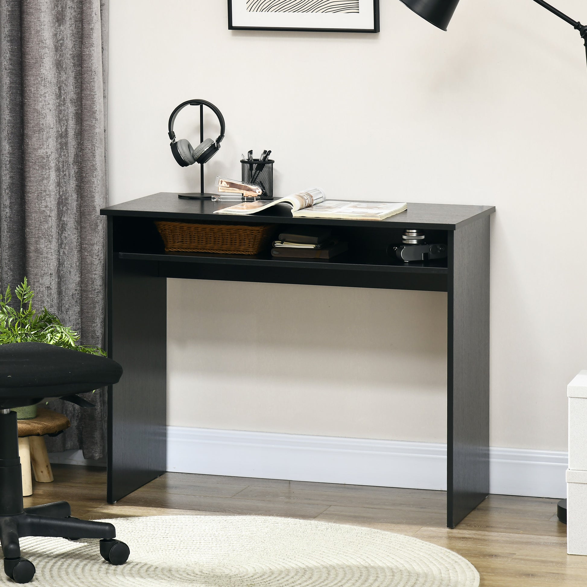 Writing Desk Laptop Table Workstation with Shelf Home Office