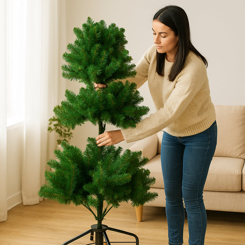 Christmas Tree Artificial Xmas Home Décor & Metal Stand 5Ft 6Ft 7Ft 8Ft Xmas