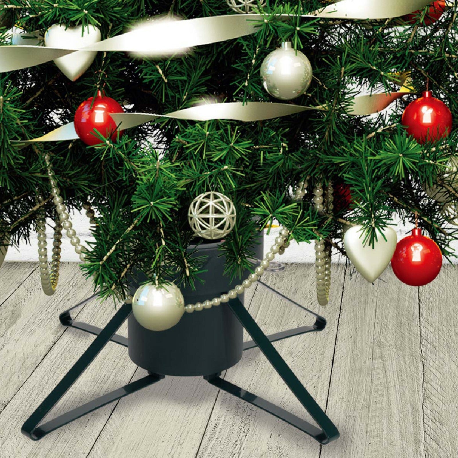 Metal Christmas Tree Stand Holder Traditional Xmas Heavy Duty Clamp Pot Base
