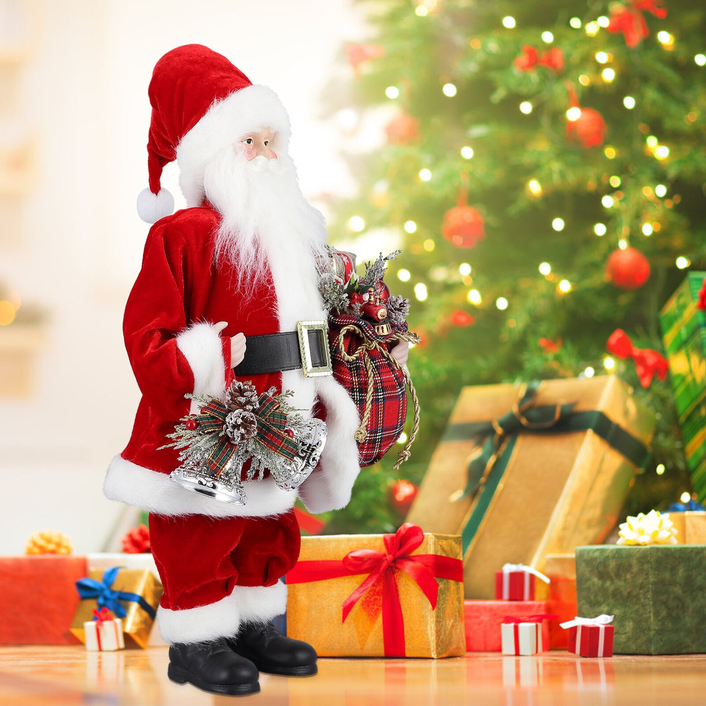 18" Christmas Santa Claus Figure Traditional Standing Xmas Father Home Decors