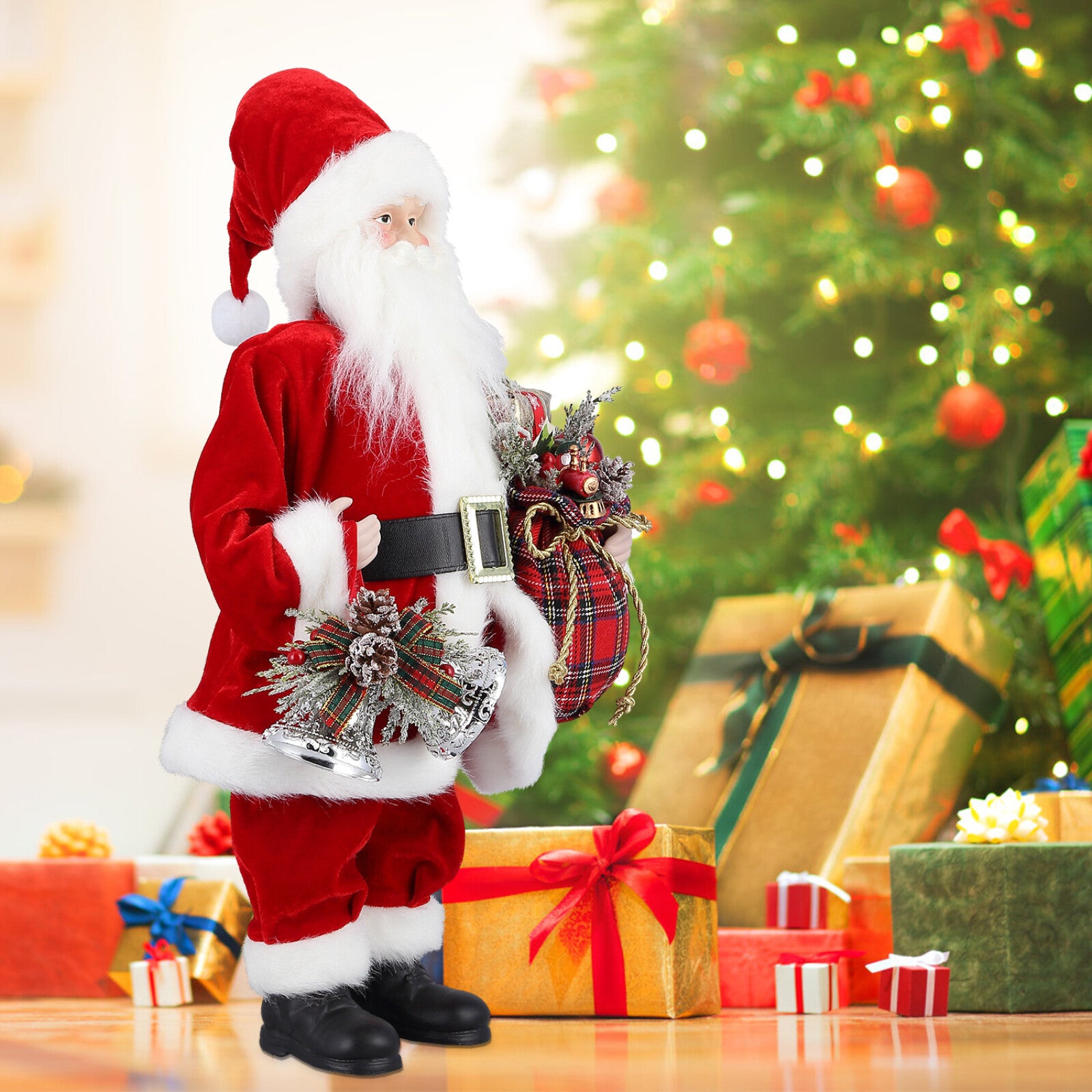 18" Christmas Santa Claus Figure Traditional Standing Xmas Father Home Decors