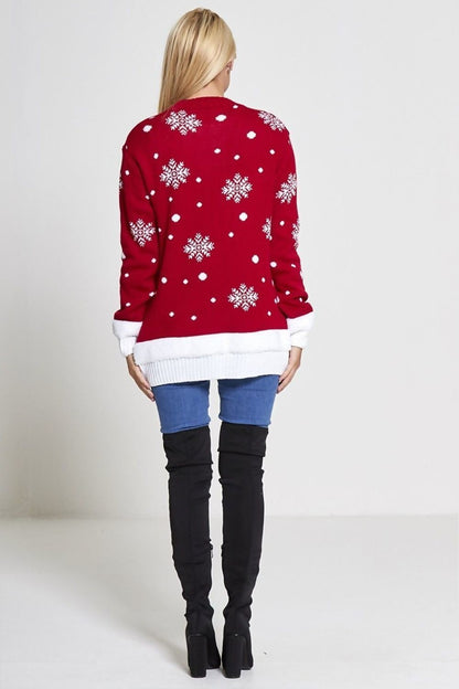 New Ladies Womens Santa Xmas Christmas Novelty Fairisle Retro Jumper Sweater