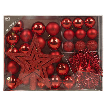 33 Pcs Christmas Tree Decoration Baubles Set Xmas Shatterproof Balls Ornaments