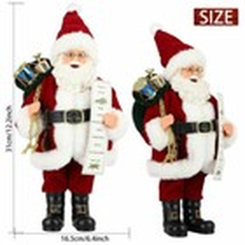 18" Christmas Santa Claus Figure Traditional Standing Xmas Father Home Decors