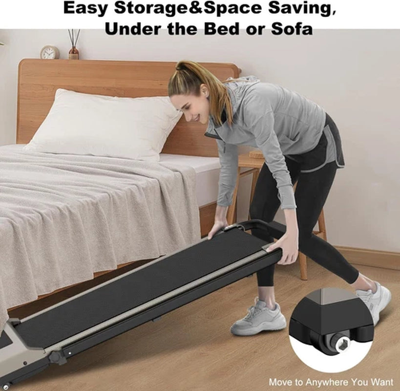 12Km/H Walking Pad Treadmill under Desk Treadmill with Incline & Holder & Remote