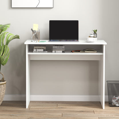 Writing Desk Laptop Table Workstation with Shelf Home Office