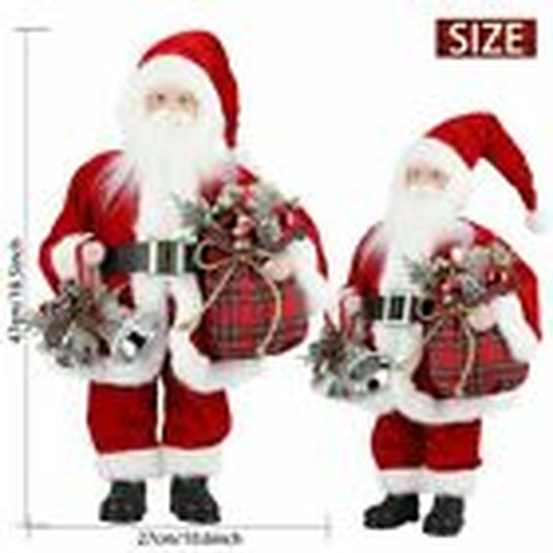 18" Christmas Santa Claus Figure Traditional Standing Xmas Father Home Decors