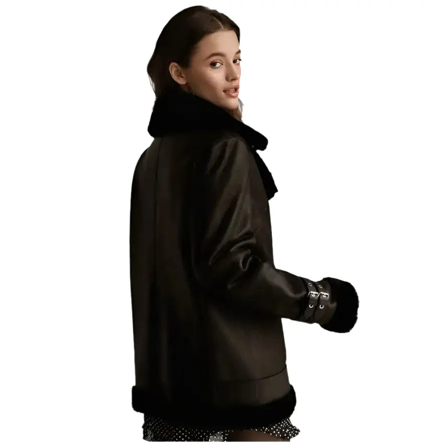 Natural Sheepskin Aviator Jacket