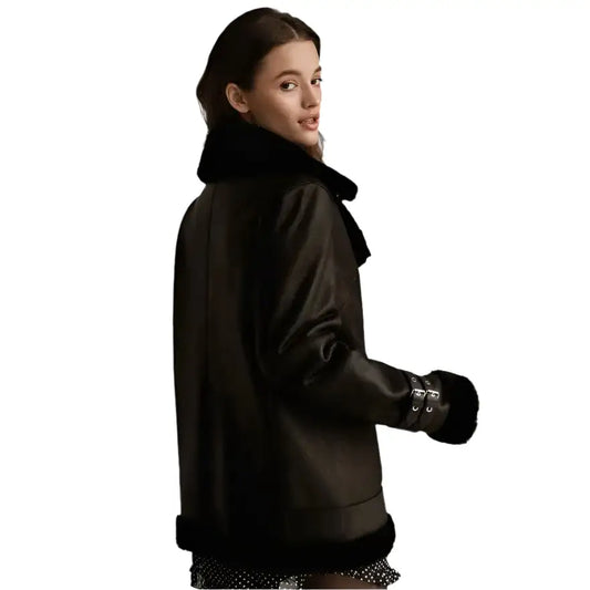 Natural Sheepskin Aviator Jacket